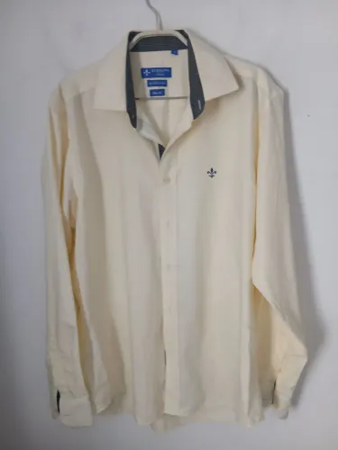 CAMISA DUDALINA SPORT SLIM FIT AMARELA ALGODÃO EGÍPCIO TAMANHO 3 M