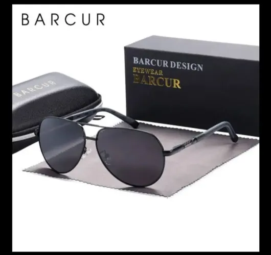 Óculos de Sol Barcur Vintage Lentes Polarizadas 