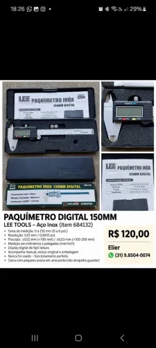 Paquimetro Digital 150 MM de Inox