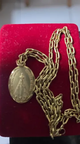 Cordao ouro 18k cartier pigente nossa senhora 