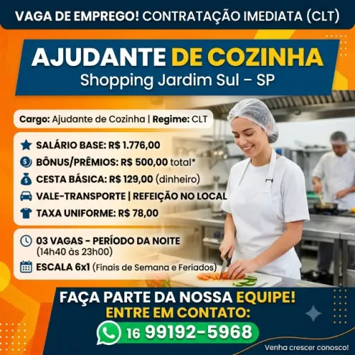 Ajudante de Cozinha