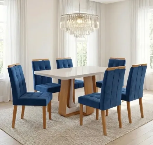 Mesa Verona 170 com 6 Cadeiras Toscana