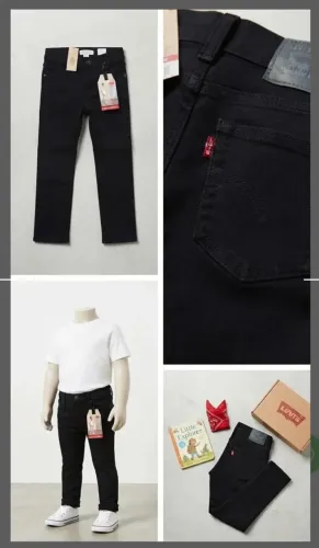 Calça Infantil Levis Preta Tamanho 3 Anos