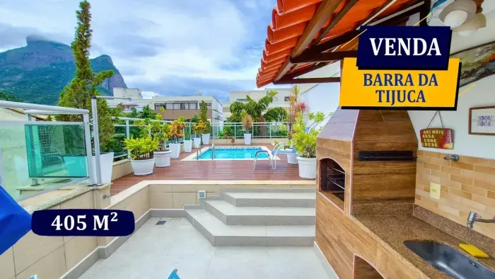 BARRA DA TIJUCA JARDIM OCEÂNICO SENSACIONAL COBERTURA 405M² LAZER PRIVATIVO 5 SUÍTES 3 VAG