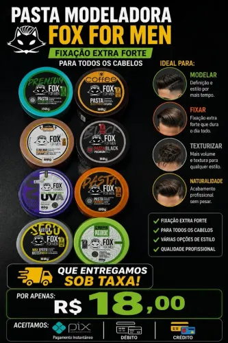 Vendo Pomada Modeladora Fox For Men 80g Diversos Modelos Entregamos