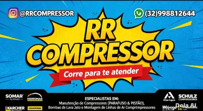 *Manutenção de Compressores, Bombas Lava-Jato e Linhas de Ar em JF