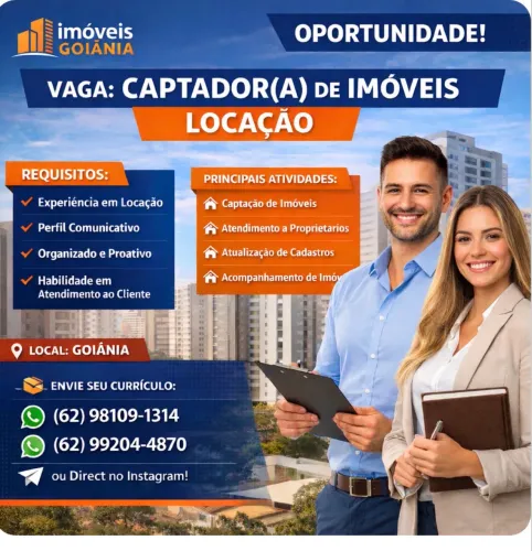 Vaga de emprego salário R$2100 mil mais comissão podem chegar até 3 mil