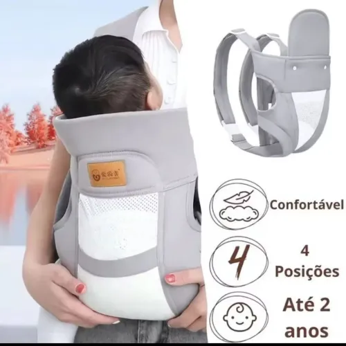 Canguru ergonômico para bebê, 4 posições ajustável até 15kg 