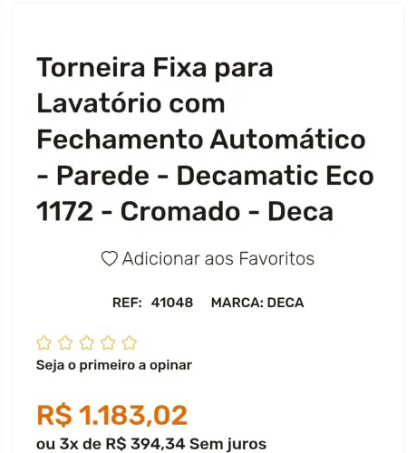 3 torneiras deca por $1500 vendo ou faço negócio