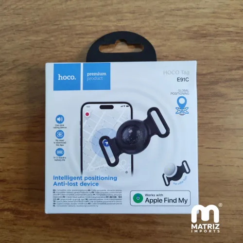 Rastreador Bluetooth Hoco E91C para Pets e Objetos | Compatível com Apple Find My | Novo