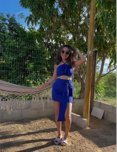 Conjunto Azul- Usado apenas 1vez- Tamanho Único