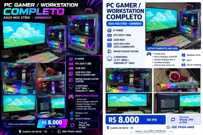 PC Gamer completo ASUS ROG Strix - Seminovo, top de linha! ?
