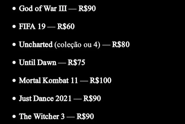 Vende-se jogos de ps4 