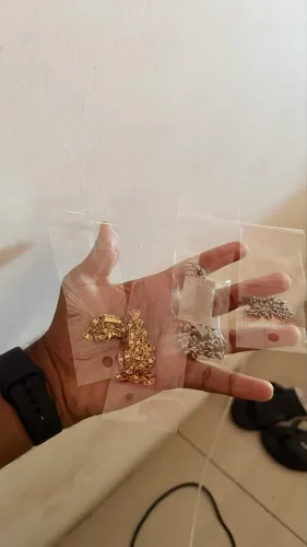 Kit Corrente e pulseira banhada a ouro e banhada a prata