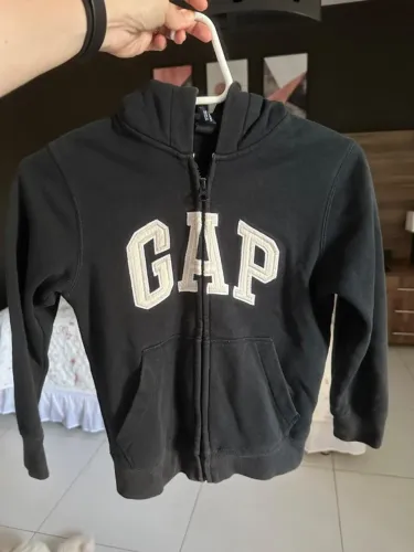 Moletom Gap Infantil com Capuz e Zíper Tam 6-7 Anos Preto (Original EUA)