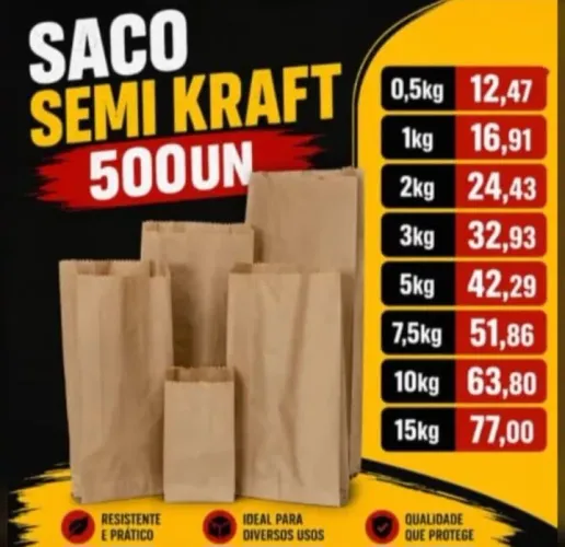 Saco kraft mix diversos tamanhos