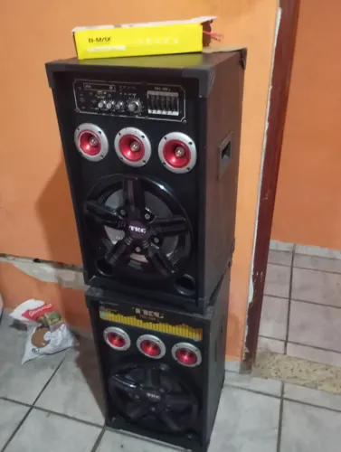 Caixa de som top mais amolador de faca etc e bicicleta