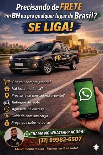 Frete/carreto/reboquedemoto rápido e seguro BH E REGIÃO 