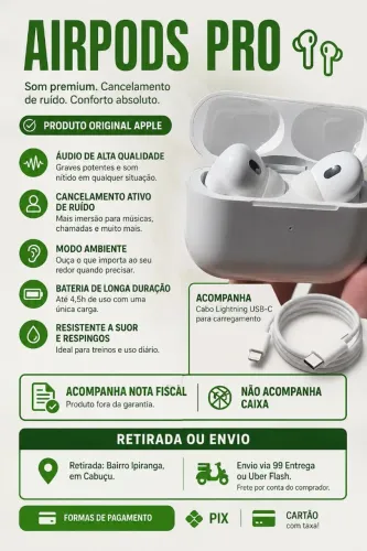 AirPods Pro Original C/ Nota Fiscal