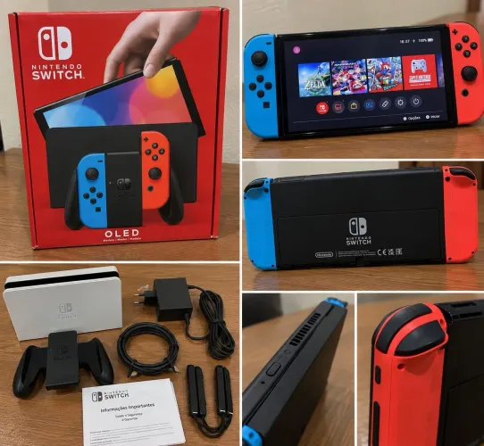Nintendo Switch oled 64gb azul novo