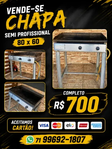 Chapa semi profissional 80x60