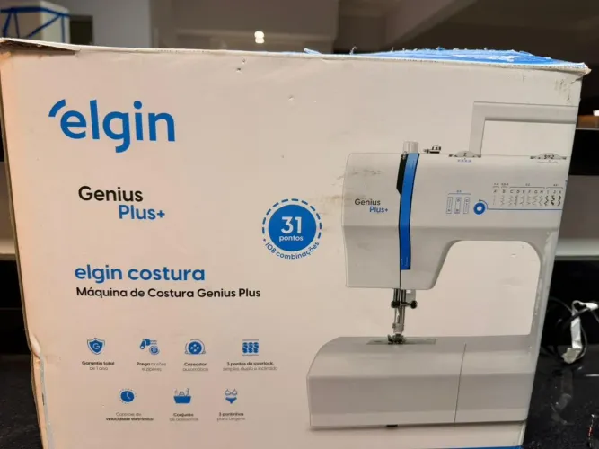 Máquina de Costura Elgin Genius Plus - 31 Pontos - Completa