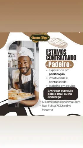 Estamos contratando Padeiro