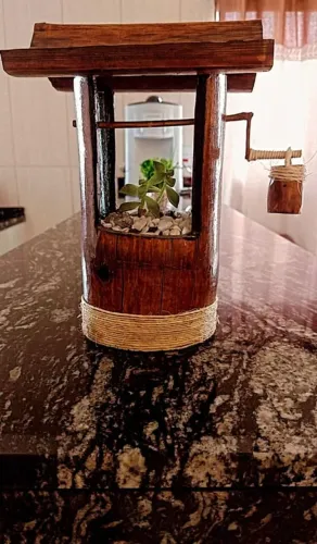 POÇO DE BAMBU ARTESANAL PARA DECORAÇÃO 