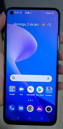 Celular Realme 7 4G 128GB, 8GB de RAM, 64MP, completo, com marcas de uso