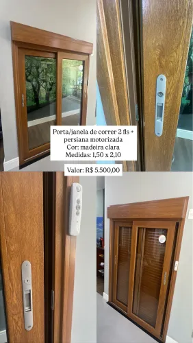 Esquadria de PVC - porta de correr 2fls MADEIRA