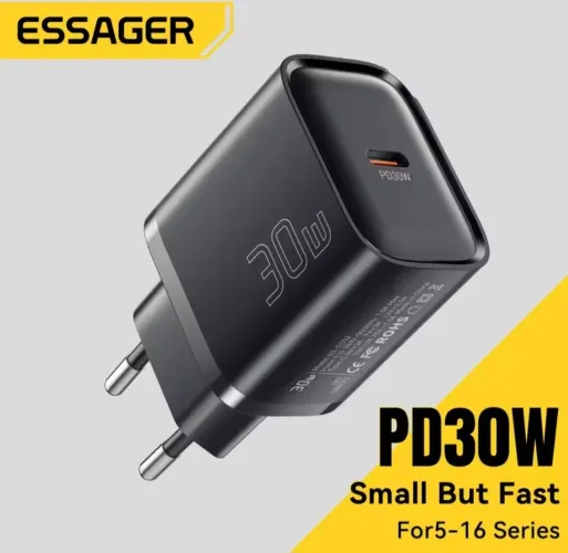 Carregador Rápido Essager Pd 30w Usb-c 30w P<br><br>iPhone / Android