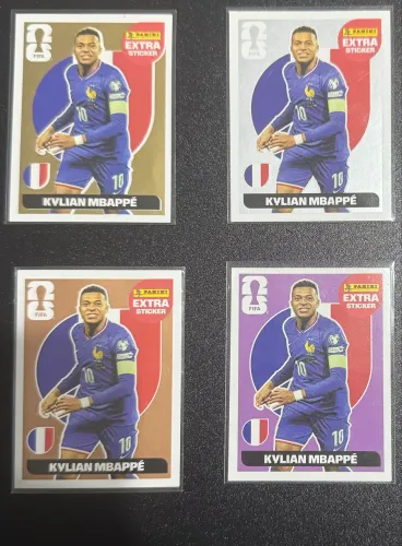 Legend Mbappe Figurinha Extra Sticker Kit com Ouro Prata Bronze Lilás
