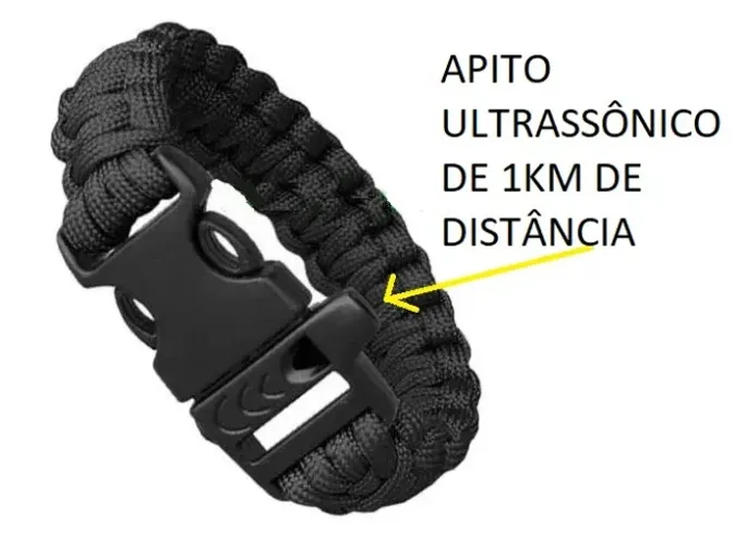 Pulseira de sobrevivência com Apito pra Pesca Trilha Camping Caminhada