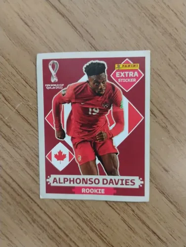 Figurinha Panini Extra Sticker Rookie Alphonso Davies - Copa do Mundo Qatar 2022