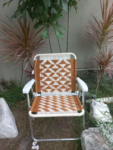 Cadeira de praia em Macramê