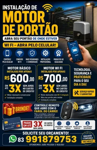 Instalação de motor de portão