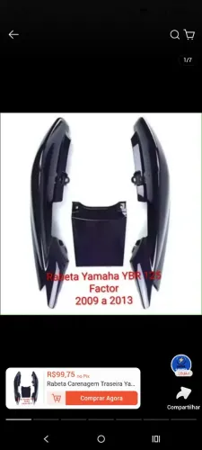 Vendo carenagem da rabeta da factor 125 2010