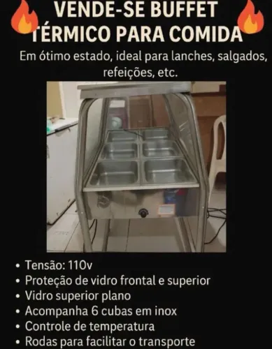 Máquina de assar frango e buffer