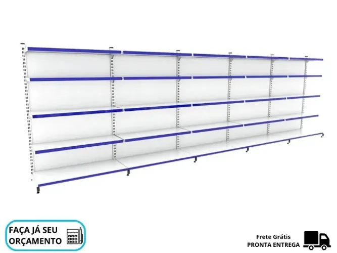 Gondola de Parede 5 bandejas 1,70M de Altura