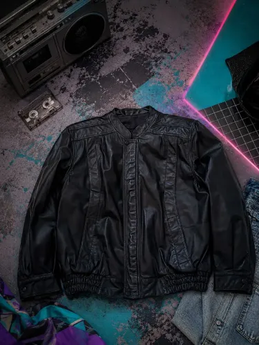 Jaqueta de Couro Legítimo Vintage Anos 90 G