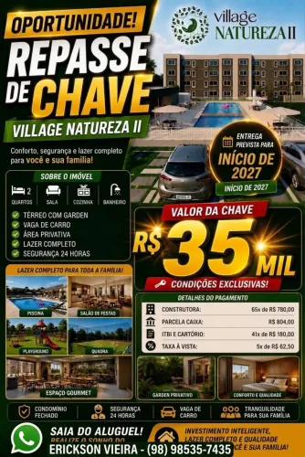 Natureza 2, próximo ao shopping pátio norte 35mil