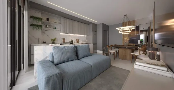 Studio com 36m², Vista Mar e Sacada com Churrasqueira  Praticidade, Estilo e Localização P