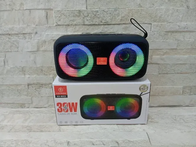 Caixa de Som Bluetooth Kapbom Rgb Usb Portátil