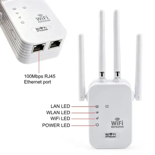 Repetidor Wifi 4 Antenas Roteador Amplificador De Sinal Modem 300MBPS