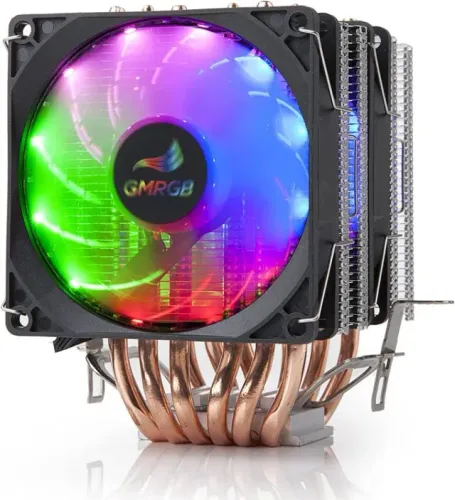 Ventilador da CPU, 6 Tubos de Calor CPU Cooler 4 Pinos Pwm RGB PC
