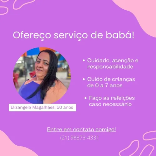 Ofereço serviço de babá
