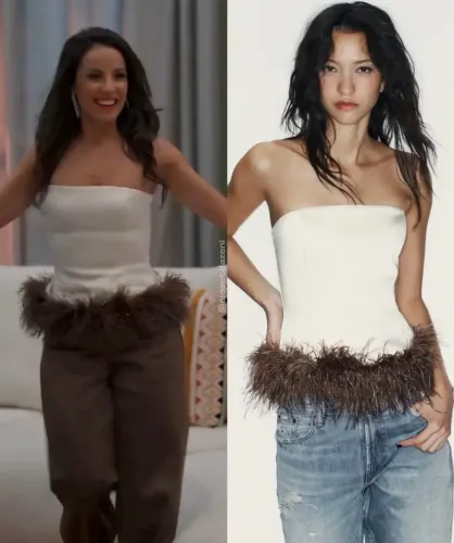 ZARA - BLUSA PLUMAS