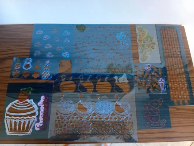 Kit com 39 Stencil vários modelos e tamanhos ,para pintura em tecido.
