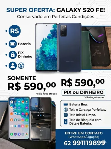 Samsung S20 fe muito bom 590,00