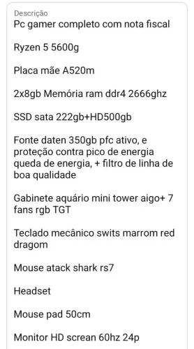 Pc gamer completo